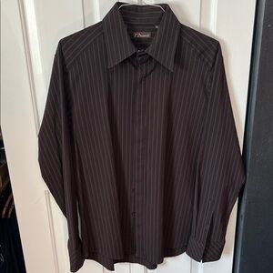 7 Diamonds Black Pinstripe Dress Shirt